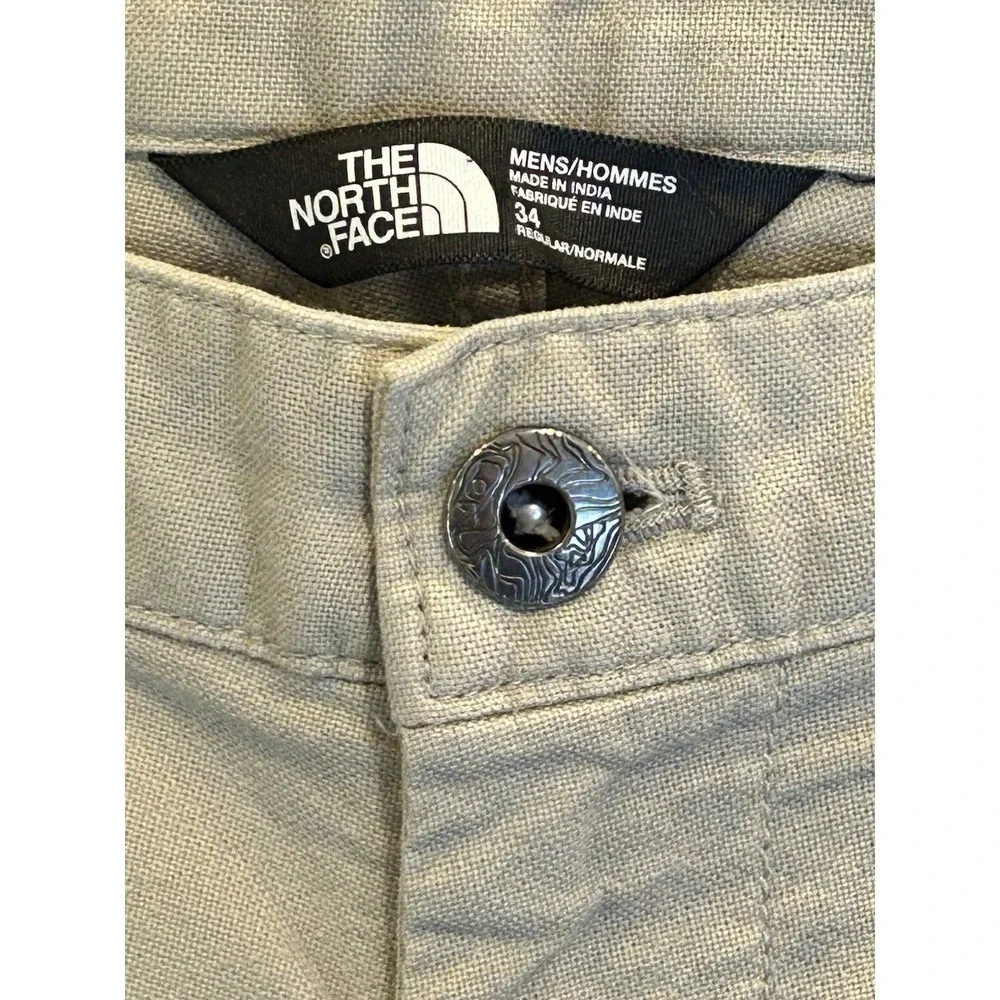 The North Face Twill 5 Pocket Pants Men's 34x31 Tan Reinforced Knee Straight Leg